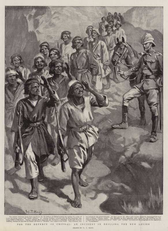 Zur Verteidigung von Chitral, ein Vorfall beim Drill der neuen Levies von William T. Maud