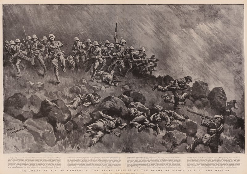Der große Angriff auf Ladysmith, die endgültige Abwehr der Buren auf dem Wagenhügel durch die Devons von William T. Maud