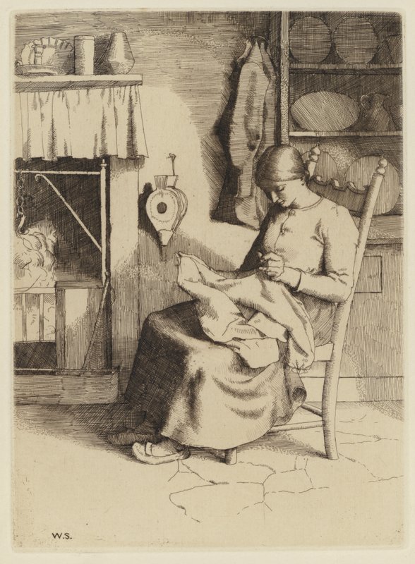 Bunyans Pilgerreise: Mercy bei ihrer Arbeit von William (after) Strang