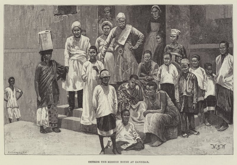 Vor dem Missionshaus in Sansibar von William Barnes Wollen