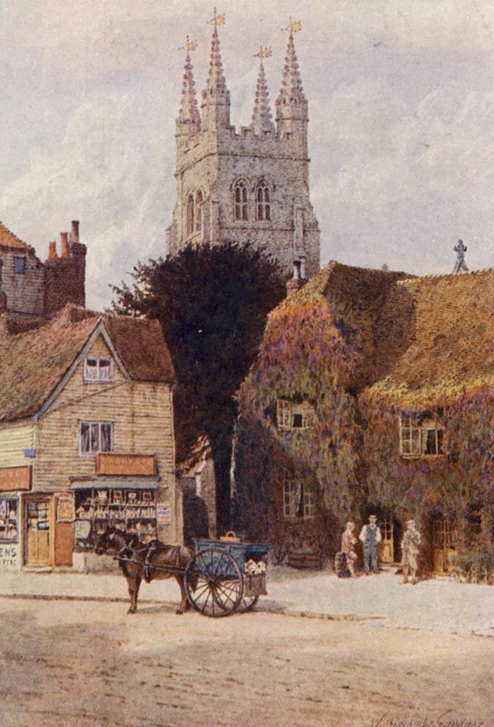 Kirche und Woolpack Hotel, Tenterden von William Biscombe Gardner