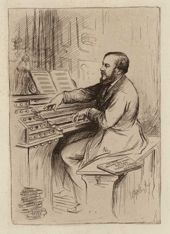 Sir Herbert Oakeley, Professor der Musik (Stich) von William Brassey (after) Hole
