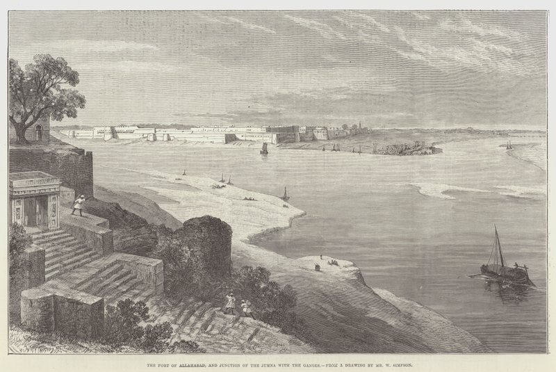 Das Fort von Allahabad und die Vereinigung des Jumna mit dem Ganges von William Crimea Simpson