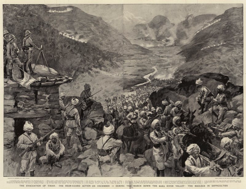 Die Evakuierung von Tirah, die Nachhutaktion am 13. Dezember während des Marsches durch das Bara-Flusstal, das Gepäck in Schwierigkeiten von William Hatherell