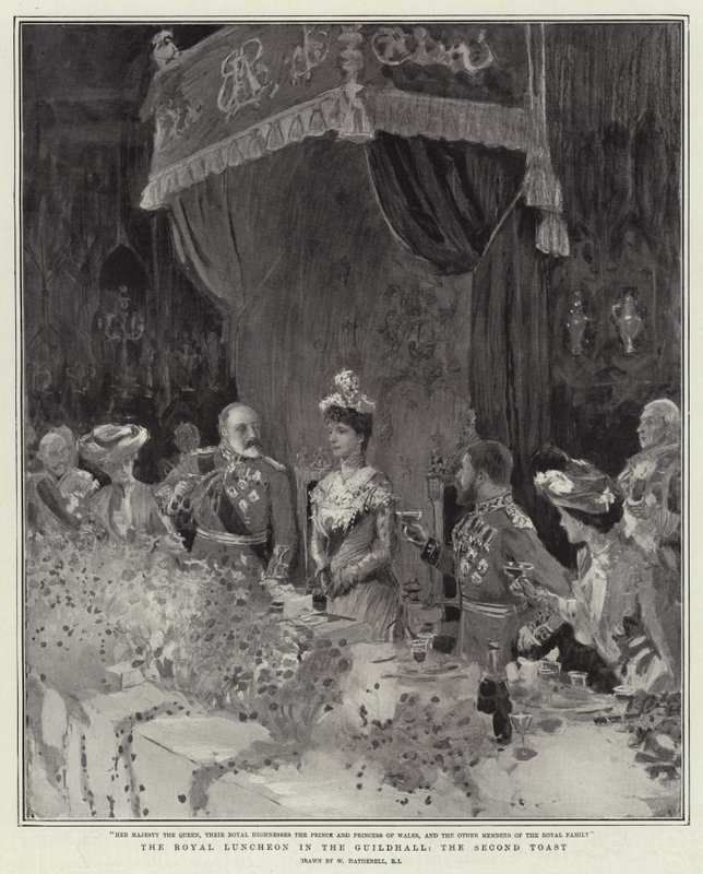 Das königliche Mittagessen in der Guildhall, der zweite Toast von William Hatherell