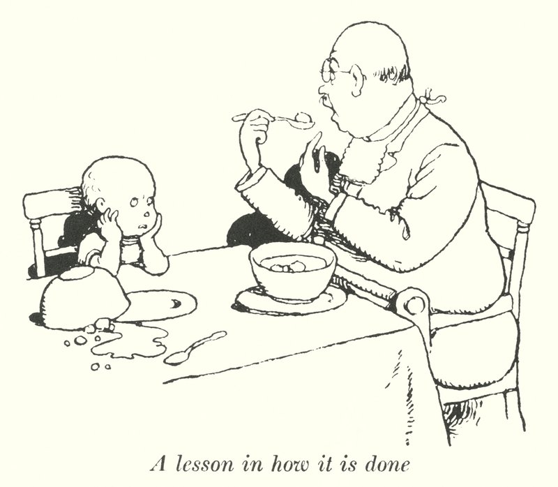 Eine Lektion, wie es gemacht wird von William Heath Robinson
