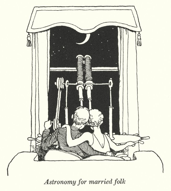 Astronomie für verheiratete Leute (Lithografie) von William Heath Robinson