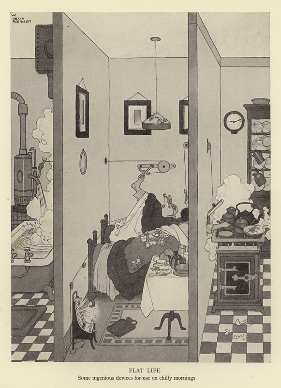 Flaches Leben, einige geniale Geräte für kalte Morgen von William Heath Robinson
