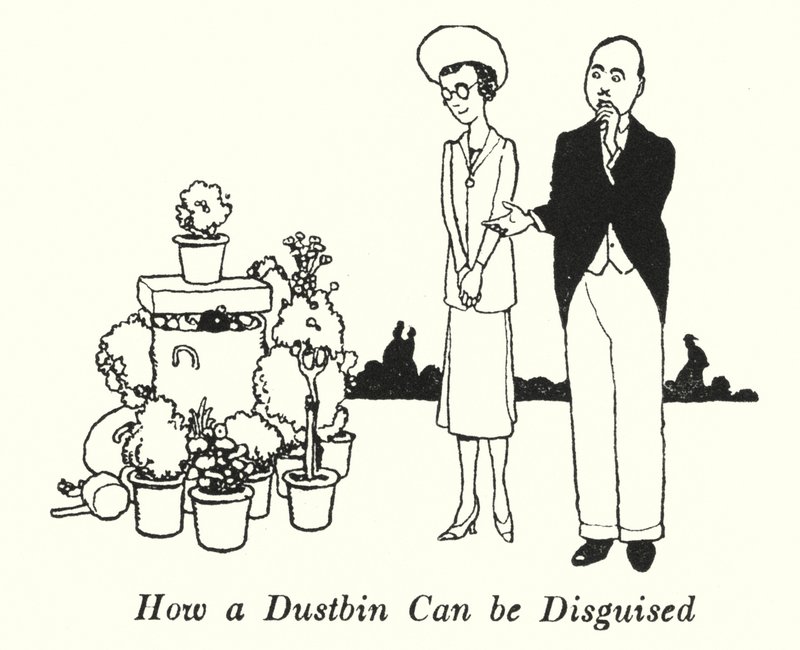 Wie ein Mülleimer getarnt werden kann von William Heath Robinson