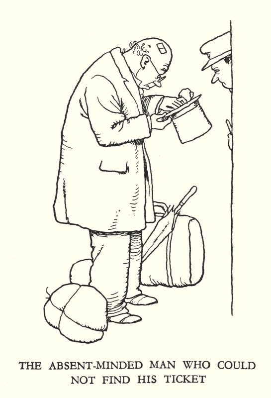 Illustration für Railway Ribaldry von W Heath Robinson (Lithographie) von William Heath Robinson