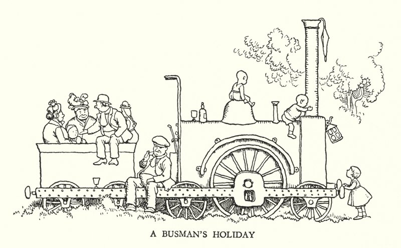 Illustration für Railway Ribaldry von W Heath Robinson von William Heath Robinson