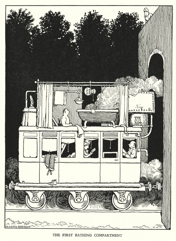 Illustration für Railway Ribaldry von W Heath Robinson von William Heath Robinson