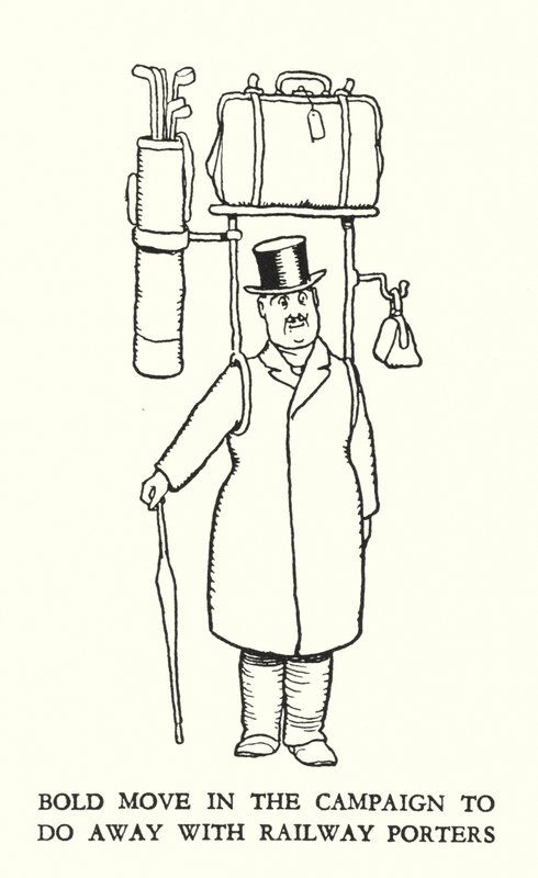 Illustration für Railway Ribaldry von W. Heath Robinson von William Heath Robinson
