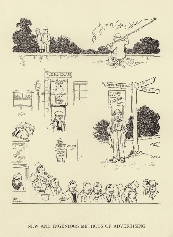 Neue und einfallsreiche Werbemethoden von William Heath Robinson