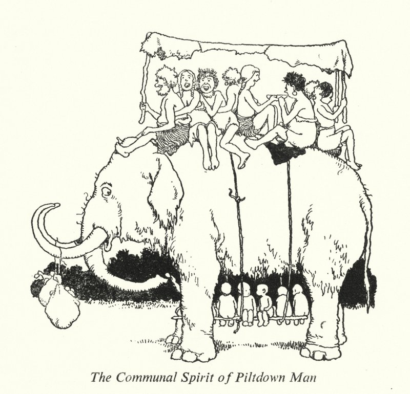 Der Gemeinschaftsgeist des Piltdown-Menschen von William Heath Robinson