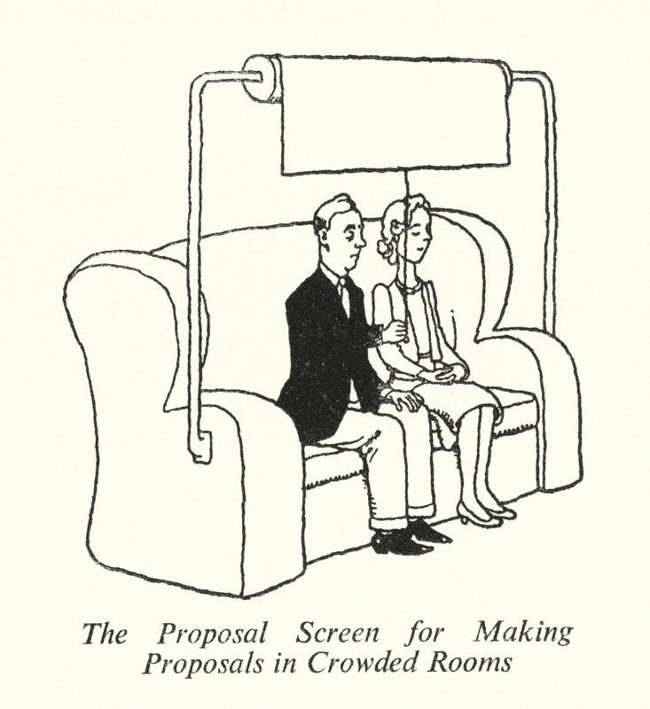 Der Vorschlagsbildschirm für Anträge in überfüllten Räumen von William Heath Robinson