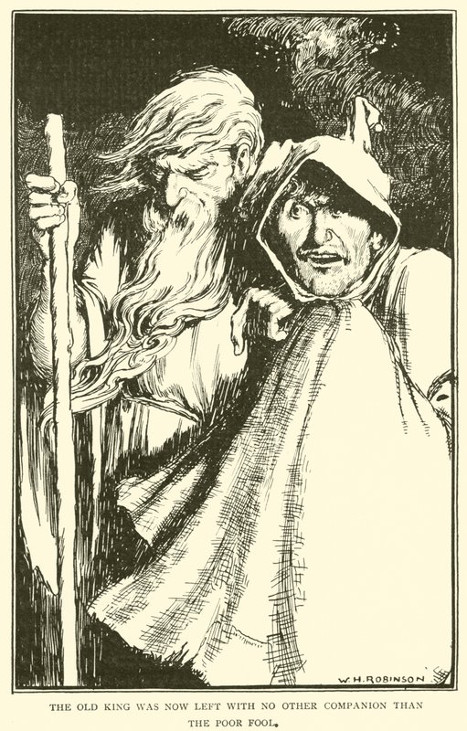 Der alte König war nun mit keinem anderen Gefährten als dem armen Narren übrig von William Heath Robinson