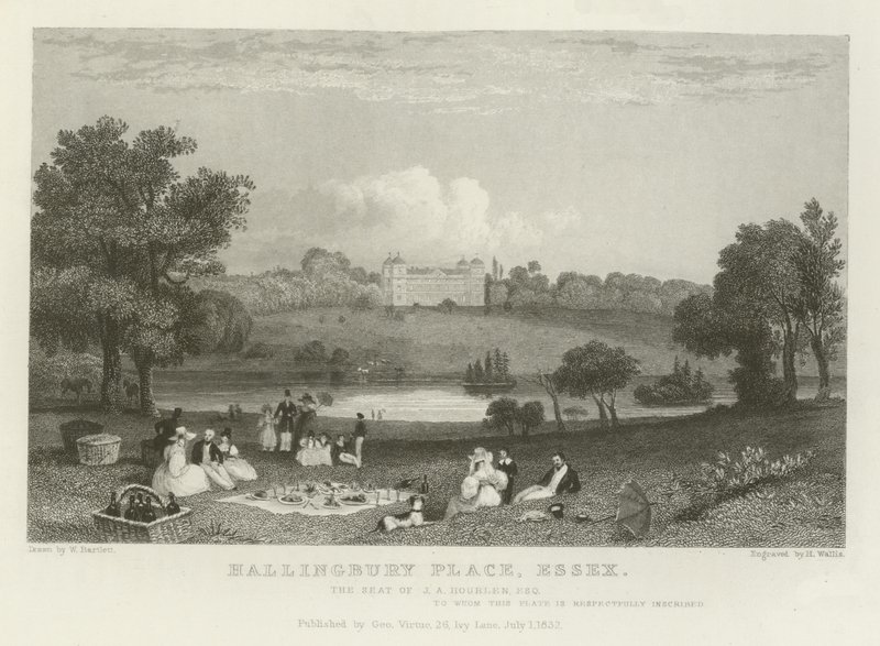 Hallingbury Place, Essex, der Sitz von J A Houblen, Esquire von William Henry Bartlett