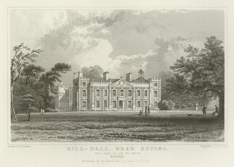 Hill-Hall, bei Epping, der Sitz von Sir William Smyth, Essex von William Henry Bartlett