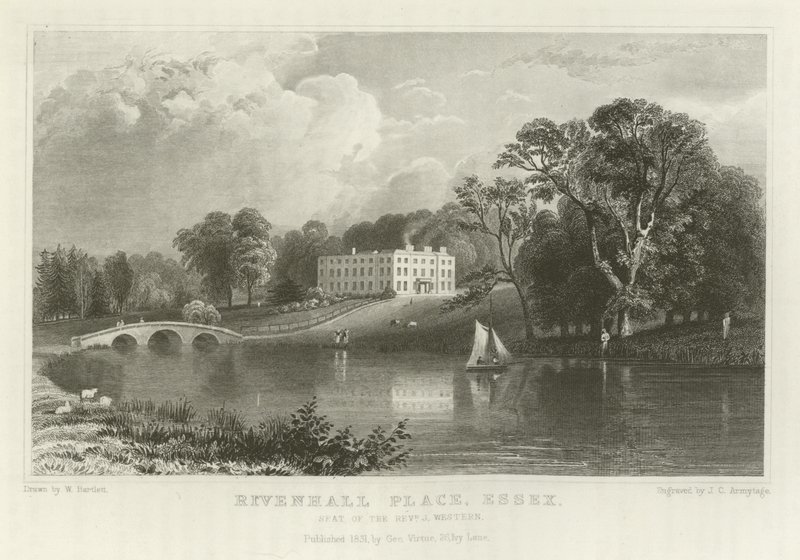 Rivenhall Place, Essex, Sitz des Reverend J. Western von William Henry Bartlett
