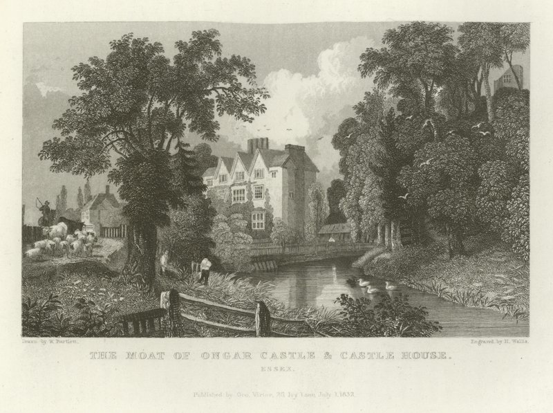Der Graben von Ongar Castle und Castle House, Essex von William Henry Bartlett