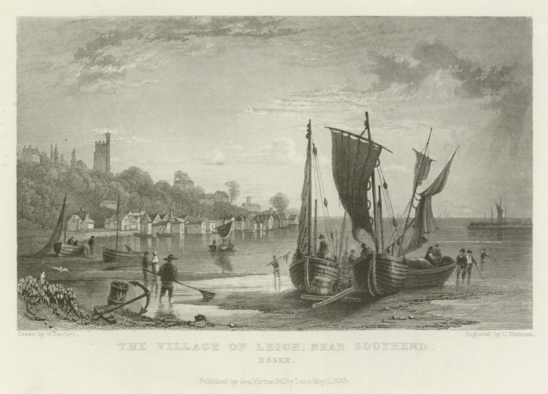 Das Dorf Leigh, in der Nähe von Southend, Essex von William Henry Bartlett