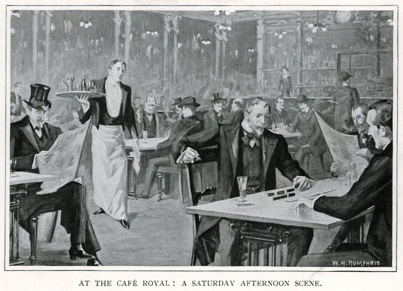 Im Cafe Royal: Eine Samstag Nachmittagsszene, um 1900 von William Henry Humphris