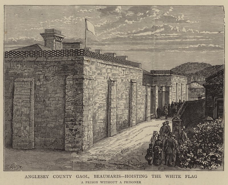 Anglesey County Gefängnis, Beaumaris, mit der weißen Flagge von William Henry James Boot