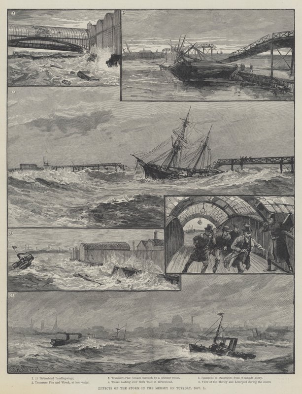 Auswirkungen des Sturms auf der Mersey am Dienstag, 1. November von William Heysham Overend
