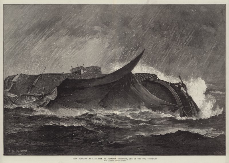 HMS Eurydice, zuletzt gesehen von Benjamin Cuddiford, einem der beiden Überlebenden von William Heysham Overend
