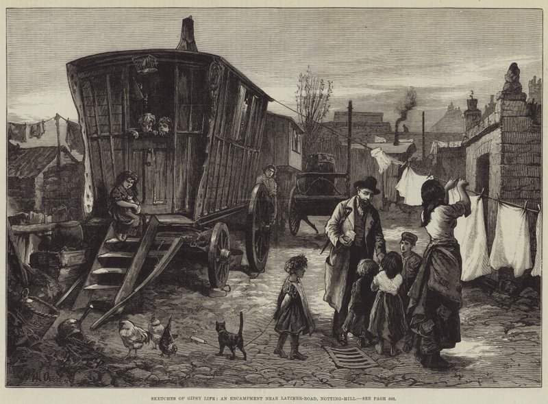 Skizzen des Zigeunerlebens, ein Lager in der Nähe der Latimer-Road, Notting-Hill von William Heysham Overend