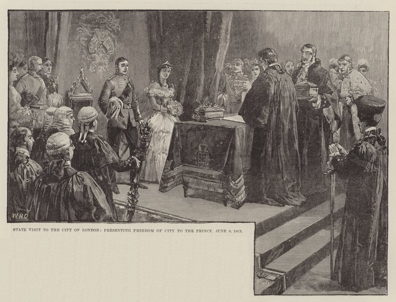 Staatsbesuch in der Stadt London, Verleihung der Freiheit der Stadt an den Prinzen, 8. Juni 1863 von William Heysham Overend