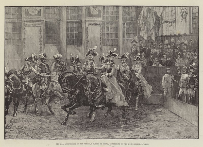 150. Jahrestag der Preußischen Gardes du Corps, Reiterfeste in der Reitschule, Potsdam von William Heysham Overend