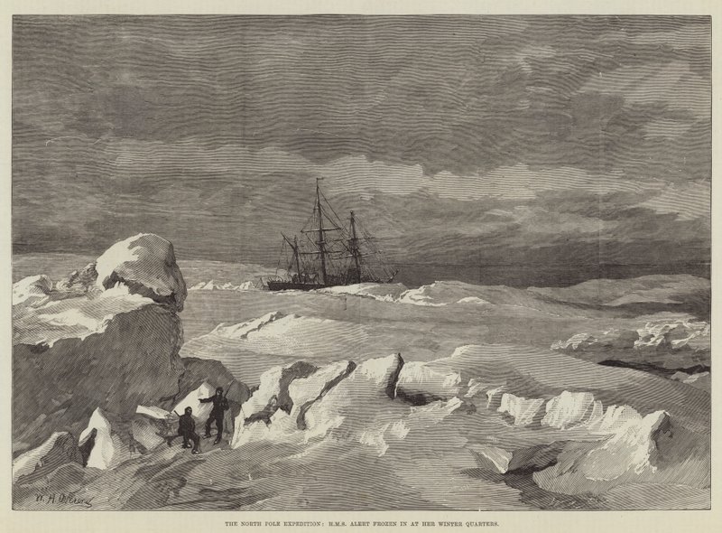 Die Nordpolexpedition, HMS Alert eingefroren in ihren Winterquartieren von William Heysham Overend