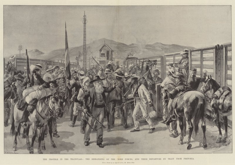 Die Unruhen im Transvaal, die Auflösung der Burenkräfte und ihre Abreise mit dem Zug aus Pretoria von William Heysham Overend