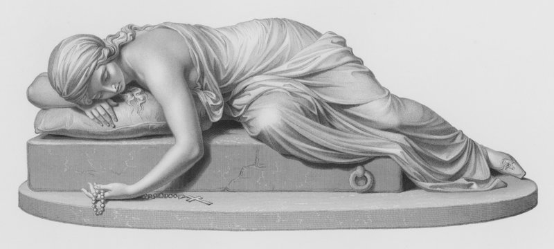 Beatrici Cenci, graviert von W Roffe nach der Skulptur von Harriet Hosmer von William John Roffe