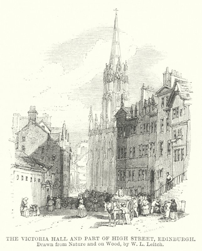 Die Victoria Hall und ein Teil der High Street, Edinburgh von William Leighton (after) Leitch