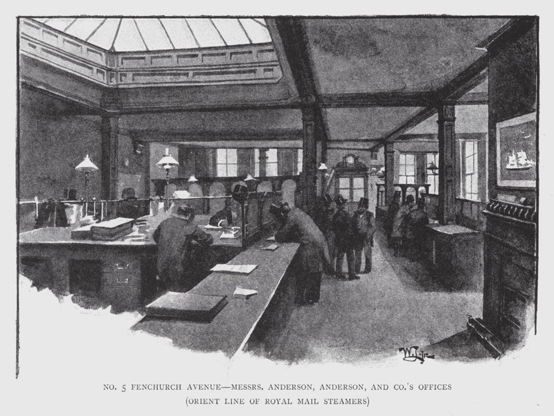 No 5 Fenchurch Avenue, Büros von Messrs Anderson, Anderson und Co, Orient Line of Royal Mail Steamers von William Luker