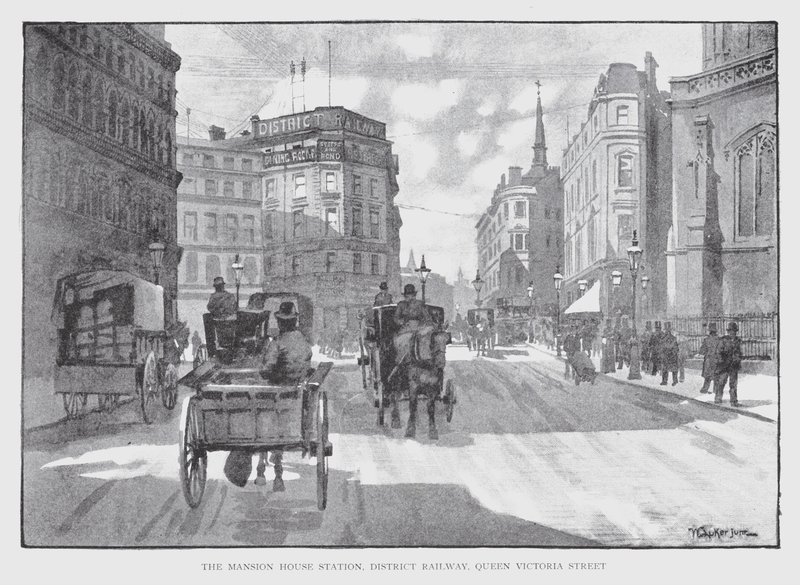 Die Mansion House Station, District Railway, Queen Victoria Street von William Luker