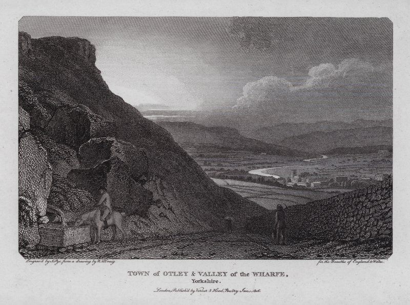 Stadt Otley und Tal des Wharfe, Yorkshire (Gravur) von William Marshall (after) Craig