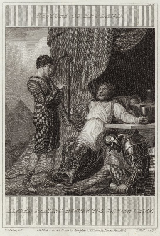 Alfred spielt vor dem dänischen Häuptling von William Marshall Craig