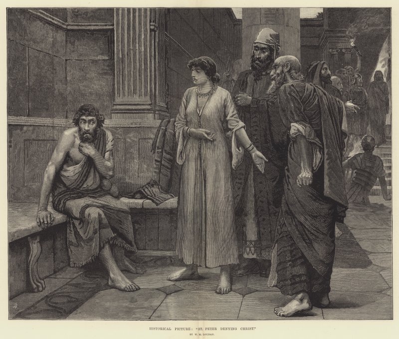 Historisches Bild, St. Peter verleugnet Christus von William Mouat Loudan