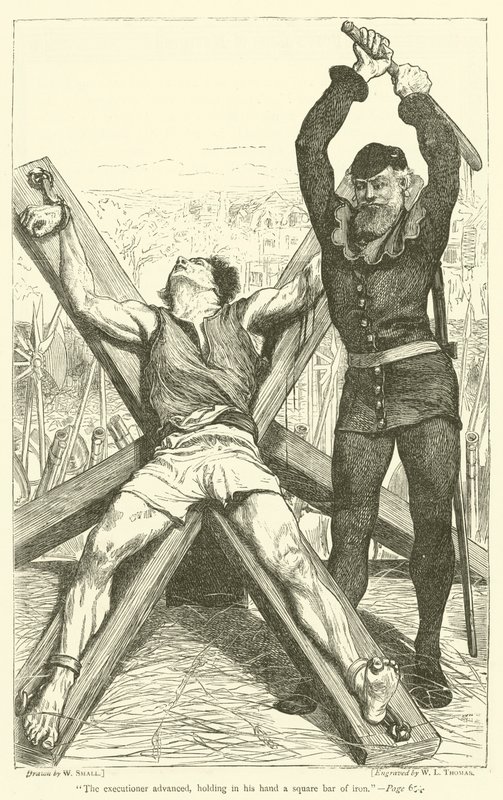 Der Henker trat vor, einen quadratischen Eisenstab in der Hand haltend von William Small