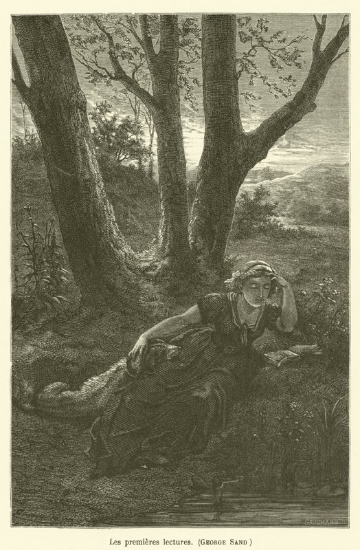 Die ersten Lesungen, George Sand von after Emile Antoine Bayard