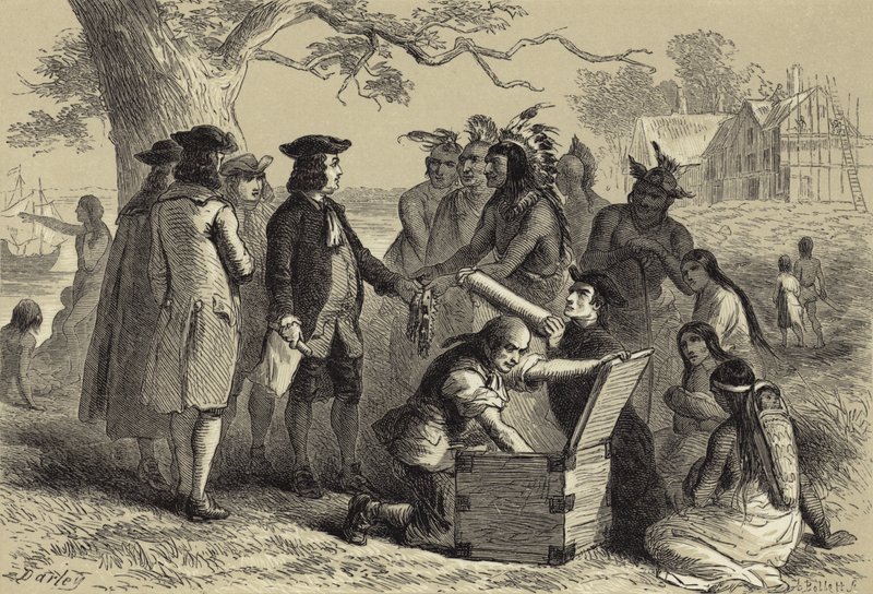 Penns Vertrag mit den Indianern von after Felix Octavius Carr Darley
