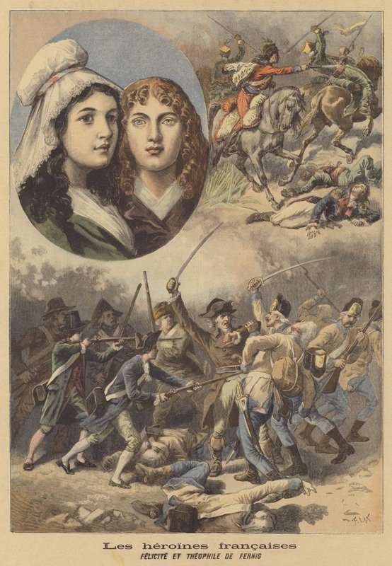 Französische Heldinnen: Félicité und Théophile de Fernig von after Frederic Theodore Lix