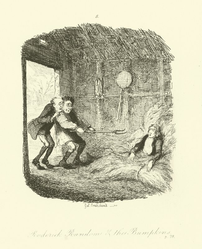 Illustration für Roderick Random von Tobias Smollett von after George Cruikshank