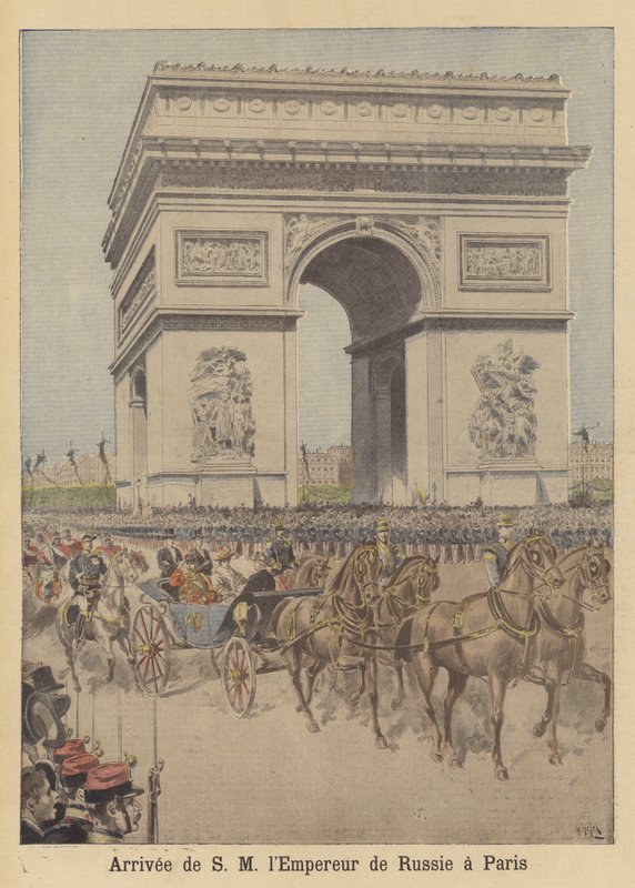 Ankunft von Zar Nikolaus II. von Russland in Paris von after Henri Meyer
