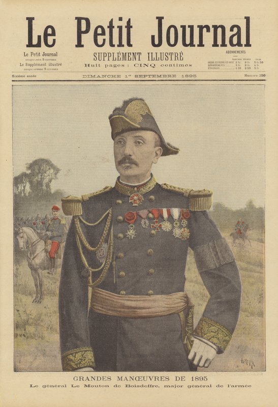 Großmanöver der französischen Armee von 1895. General Le Mouton de Boisdeffre von after Henri Meyer