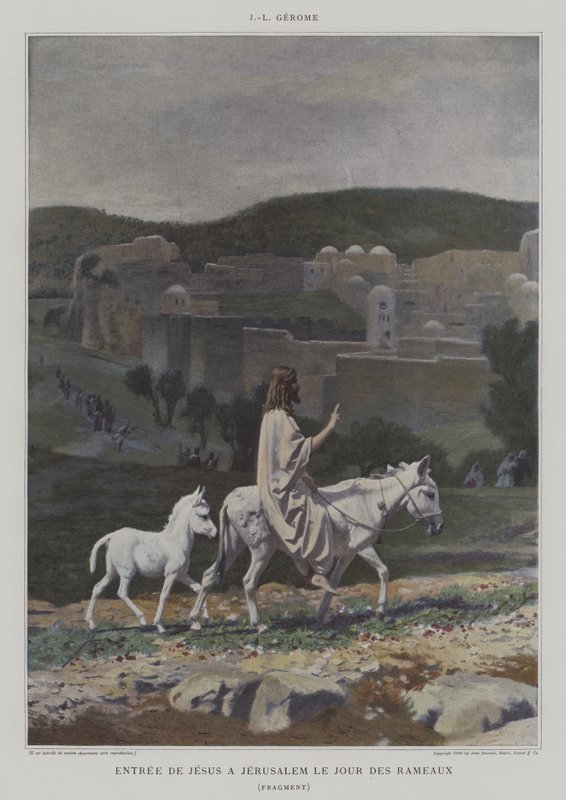 Detail von Einzug Jesu in Jerusalem am Palmsonntag von after Jean Leon Gerome